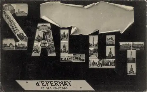 Buchstaben Ak Épernay Marne, Stadtansichten
