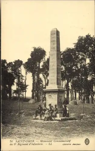 Ak Saint Omer Pas de Calais, Monument Commemoratif du 8e Regiment d'Infanterie