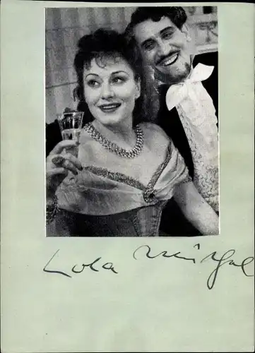 Autogrammkarte Schauspielerin Lola Müthel, Portrait, Autogramm