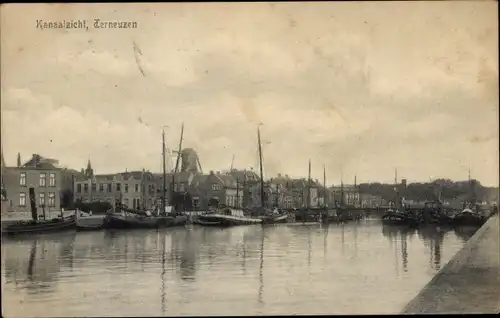 Ak Terneuzen Zeeland Niederlande, Blick auf den Kanal