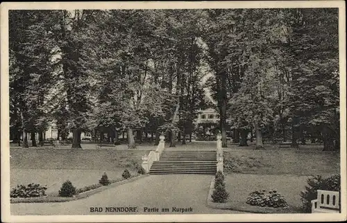 Ak Bad Nenndorf an der Weser, Kurpark, Treppe