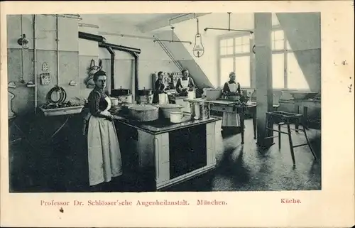 Ak München, Küche der Augenheilanstalt, Prof. Dr. Schlösser'sche