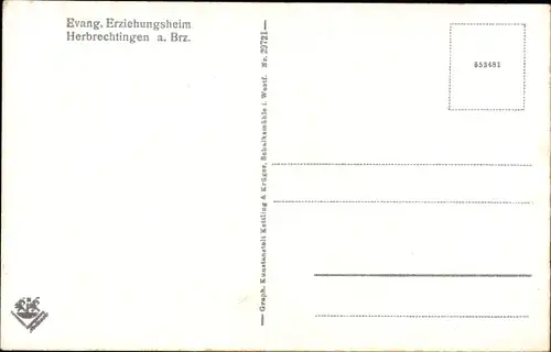 Ak Herbrechtingen Heidenheim an der Brenz Württemberg, Ev. Erziehungsheim