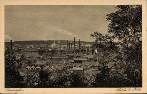 Ak Burbach Saarbrücken, Teilansicht, Blick auf die Burbacher Hütte