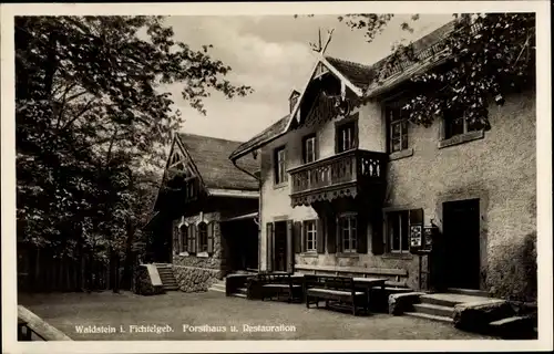 Ak Zell im Fichtelgebirge, Großer Waldstein, Forsthaus und Restaurant