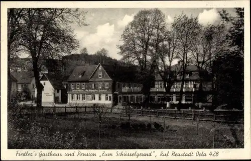 Ak Neustadt an der Orla, Fiedler's Gasthaus und Pension Zum Schüsselgrund