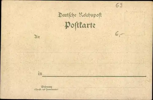 Mondschein Litho Jena in Thüringen, Rathaus und Markt bei Mondenschein