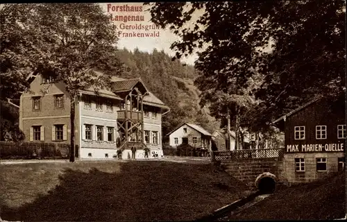 Ak Langenau Geroldsgrün im Frankenwald Oberfranken, Forsthaus, Max Marien Quelle