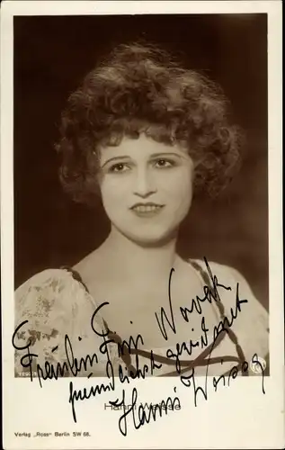 Ak Schauspielerin Hanni Weisse, Portrait, Autogramm