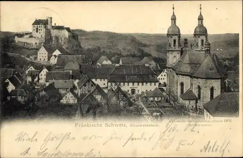 Ak Gößweinstein in Oberfranken, Ortsansicht, Kirche