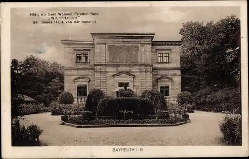 Ak Bayreuth in Oberfranken, Haus Wahnfried, Richard Wagner