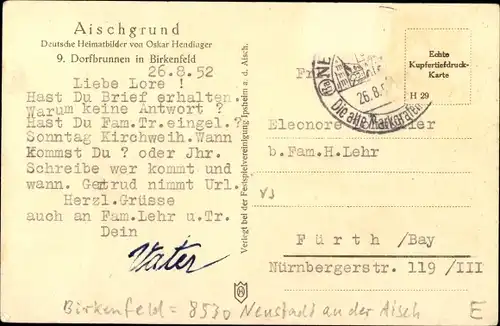 Ak Birkenfeld Neustadt an der Aisch Mittelfranken, Aischgrund, Dorfbrunnen