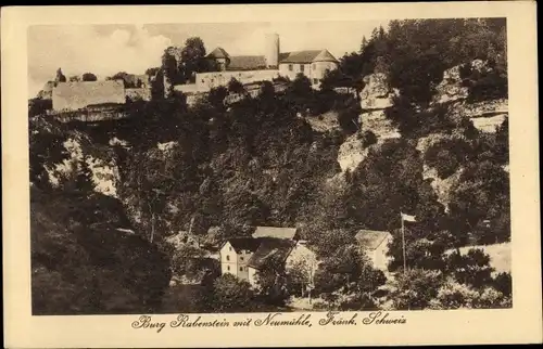 Ak Ahorntal in der Fränkischen Schweiz, Burg Rabenstein, Neumühle