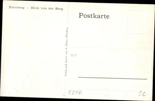 Künstler Ak Schmidt, Franz, Nürnberg in Mittelfranken, Blick von der Burg, Kirche