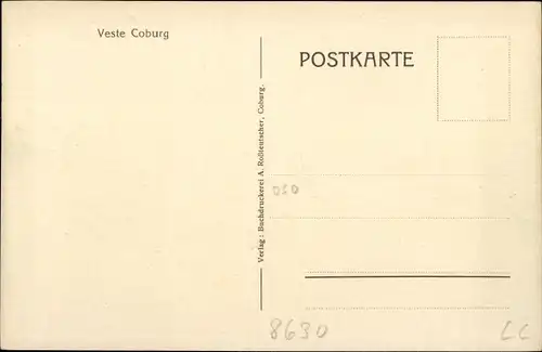 Künstler Ak Coburg Oberfranken, Veste Coburg