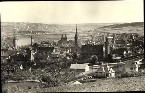 Foto Ak Ochsenfurt am Main Unterfranken, Panorama, Kirche