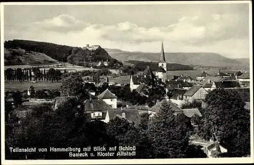 Ak Hammelburg in Unterfranken Bayern, Teilansicht, Schloss Saaleck, Kloster Altstadt