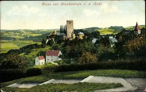 Ak Blankenstein an der Ruhr Hattingen, Burg Blankenstein, Gesamtansicht