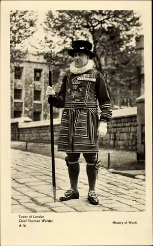 Ak London City England, Tower of London, Chief Yeoman Warder