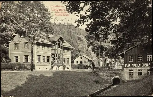 Ak Langenau Geroldsgrün im Frankenwald Oberfranken, Forsthaus, Max Marien Quelle