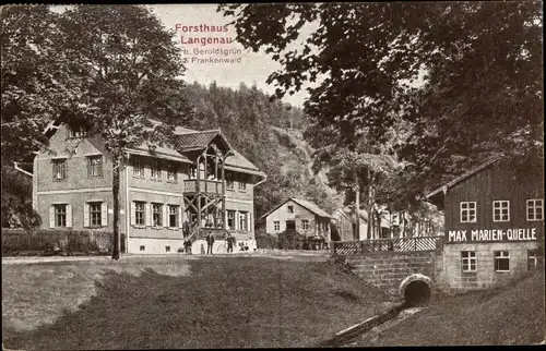 Ak Langenau Geroldsgrün im Frankenwald Oberfranken, Forsthaus, Max Marien Quelle