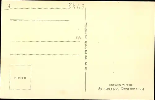 Ak Bad Orb im Spessart Hessen, Haus am Berg