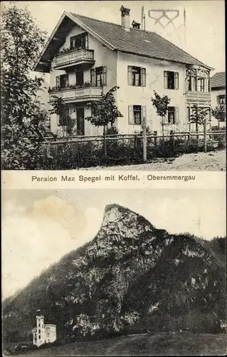 Ak Oberammergau in Oberbayern, Pension Max Spegel, Koffel