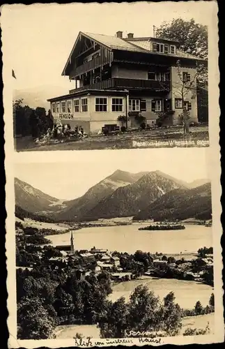 Ak Schliersee in Oberbayern, Panoramablick von der Pension aus, Haus Wegmann