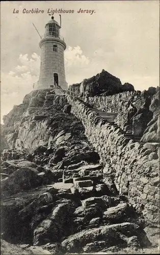 Ak St. Brélade Kanalinsel Jersey, La Corbière Lighthouse