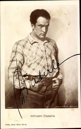 Ak Schauspieler Wilhelm Dieterle, Portrait, Autogramm