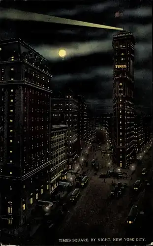 Ak New York City USA, Time Square bei Nacht