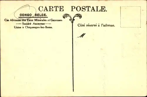 Ak Boma Belgisch-Kongo RD Kongo Zaire, African Mineral and Gaseous Water Company