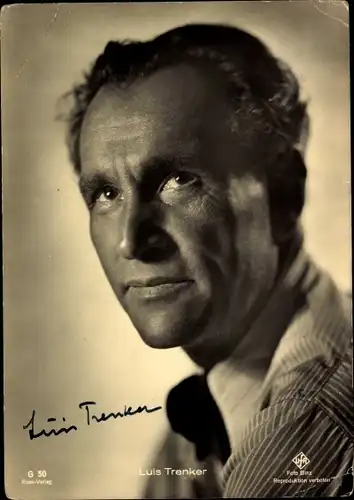 Ak Schauspieler Luis Trenker, Ross G 50, Portrait, Autogramm