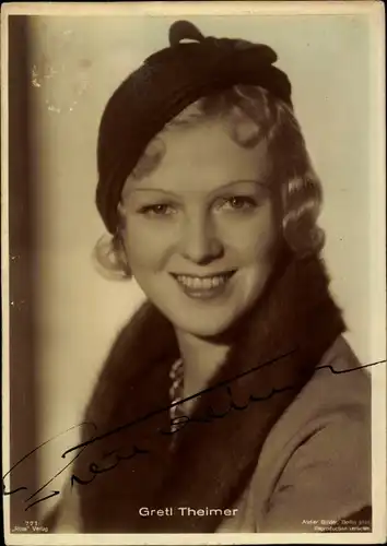 Ak Schauspielerin Gretl Theimer, Portrait, Autogramm