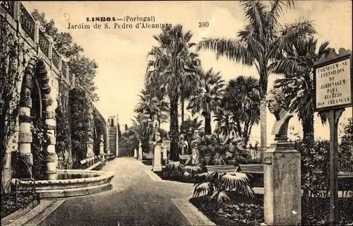 Ak Lisboa Lissabon Portugal, Jardim de S. Pedro d'Alcantara