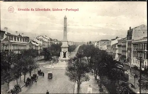 Ak Lisboa Lissabon Portugal, Avenida da Liberdade