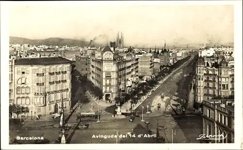 Ak Barcelona Katalonien Spanien, Avinguda del 14 d'Abril