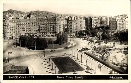 Ak Barcelona Katalonien Spanien, Plaza Calvo Sotelo