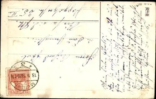 Präge Ak Glückwunsch Pfingsten, Maikäfer, Geschenke, Blumen