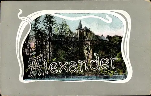 Passepartout Buchstaben Ak Vorname Alexander, Schloss