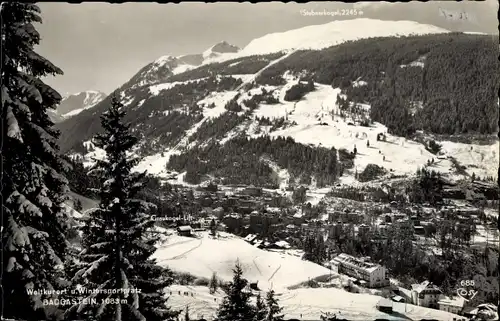 Ak Bad Gastein Badgastein in Salzburg, Ortsansicht, Stubnerkogel, Winter