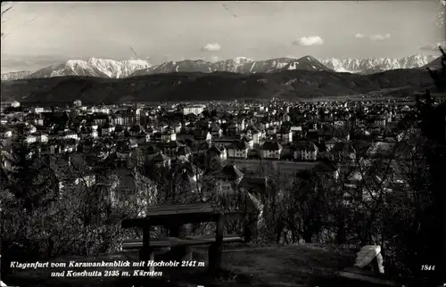 Ak Klagenfurt am Wörthersee Kärnten, vom Karawankenblick aus, Hochobir, Kroschutta