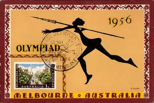 Künstler Ak Rajko, S., Melbourne Australien, Olympia, Olympische Spiele 1956, Speerwerferin