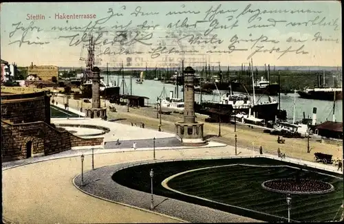 Ak Szczecin Stettin Pommern, Hakenterrasse