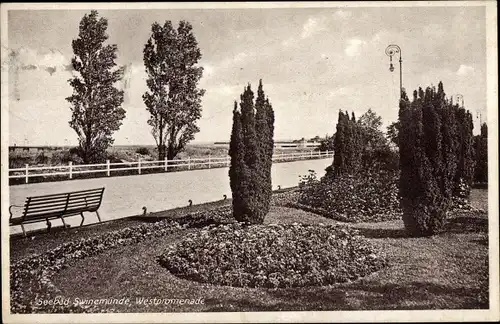 Ak Świnoujście Swinemünde Pommern, Westpromenade