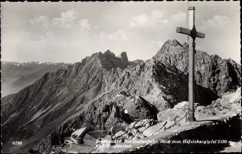 Ak Innsbrucker Nordkettenbahn, Blick vom Hafelekargipfel