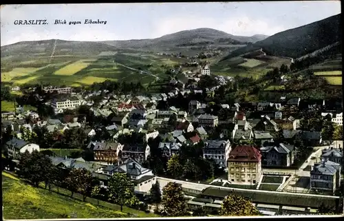 Ak Kraslice Graslitz Reg. Karlsbad, Gesamtansicht, Eibenberg