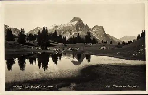 Ak Schröcken Vorarlberg, Körbersee, mit Künzelspitze