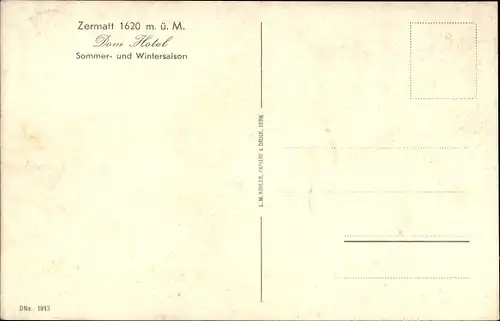 Ak Zermatt Kanton Wallis Schweiz, Dom Hotel