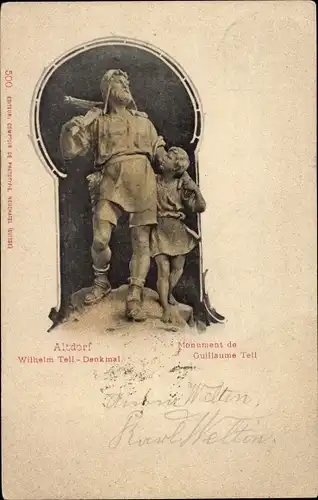 Ak Altdorf Kt Uri, Wilhelm-Tell-Denkmal